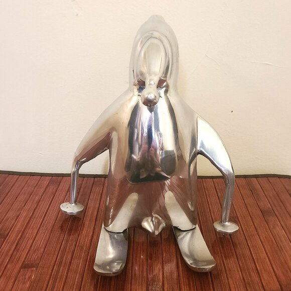 MCM 1960's Aluminum Penguin on Skis Statue - Picture 4 of 8